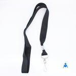 Black Flat Lanyard with Swivel Clip