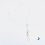 White Cord Lanyard with Swivel Clip