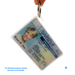 Keyring cardholder with drivers license