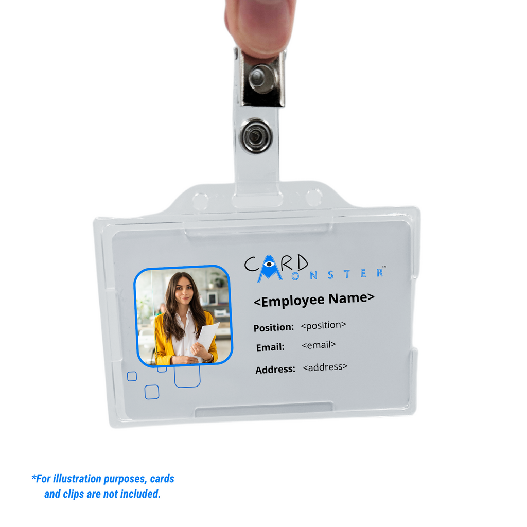 Twinprox clear horizontal card holder | ID cards and name badges – Card ...