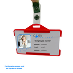 Red ID card holder badge