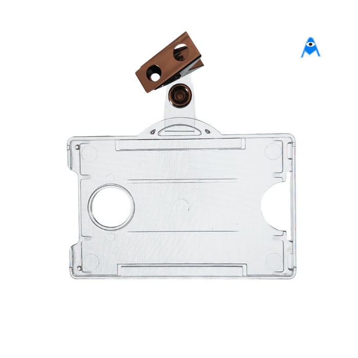 Clear badge cardholder with pvc badge strap clip