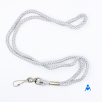 Cord lanyard with swivel clip silver greyCord lanyard with swivel clip silver greyCord lanyard with swivel clip silver grey