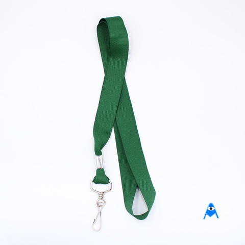 Dark green flat lanyard with swivel clip 