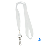 Flat lanyard with swivel clip white colour