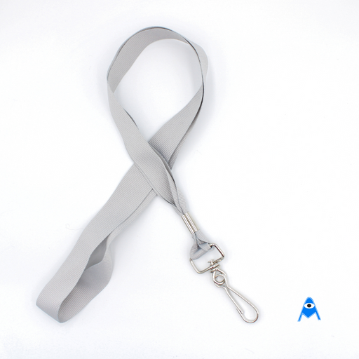 Grey flat lanyard with swivel clip