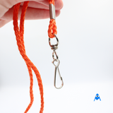 Holding Orange Cord Lanyard