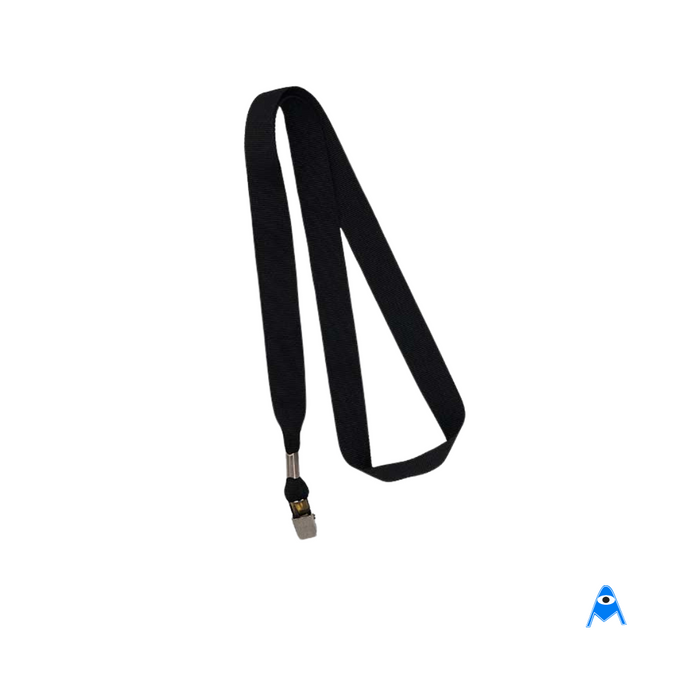 Black lanyard with croccodile clip