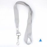 Looped grey flat lanyard with swivel clip