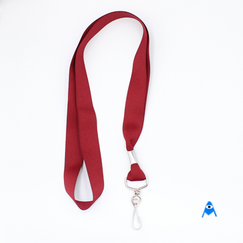 Maroon red flat lanyard with swivel clip