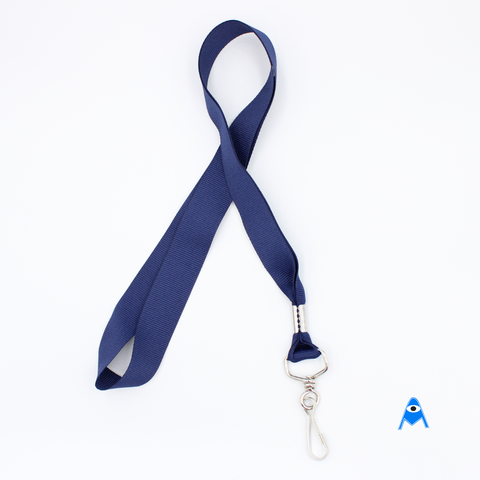 Navy blue flat lanyard with swivel clip