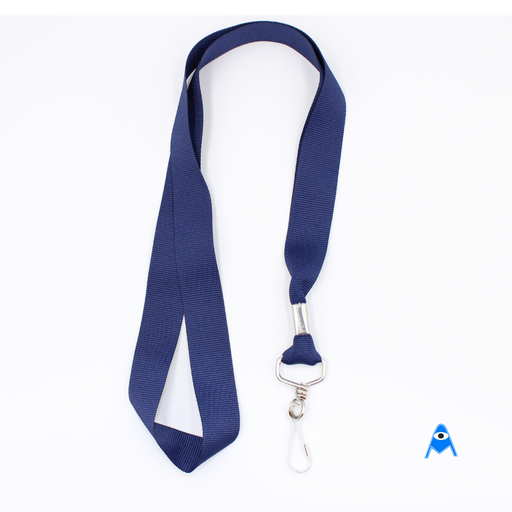 Navy blue flat lanyard with swivel clip petersham