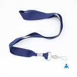 Navy flat lanyard with swivel clip