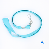 Nylon petersham polar blue lanyard with swivel clip