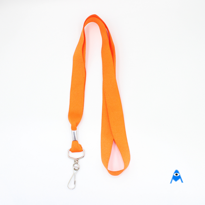 Orange flat lanyard and swivel clip 