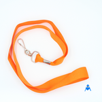 Orange flat lanyard with swivel clip 