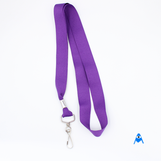 Purple flat lanyard with swivel clip