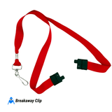 Red Flat Lanyard with Breakaway Clip