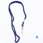 Round cord lanyard navy blue