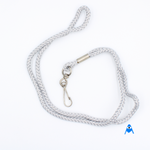 Round silver grey cord lanyard