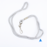 Round silver grey cord lanyard