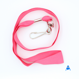 Round view of pink flat lanyard