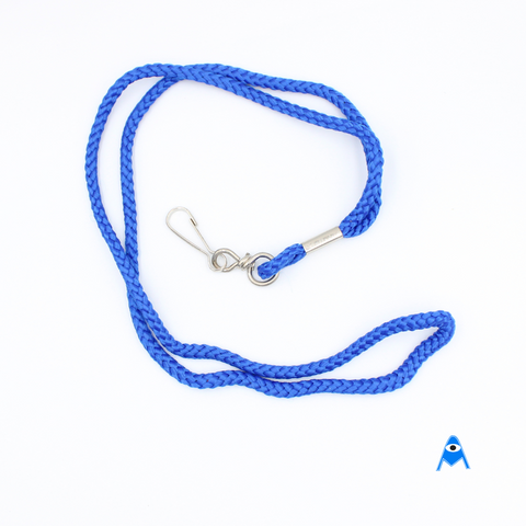 Royal blue cord lanyard with swivel clip