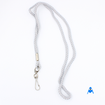 Silver grey cord lanyard with swivel clip