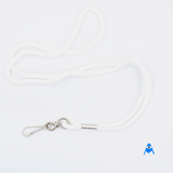 White cord lanyard with swivel clip