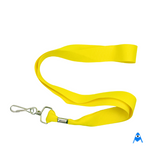 Yellow flat lanyard with swivel clip