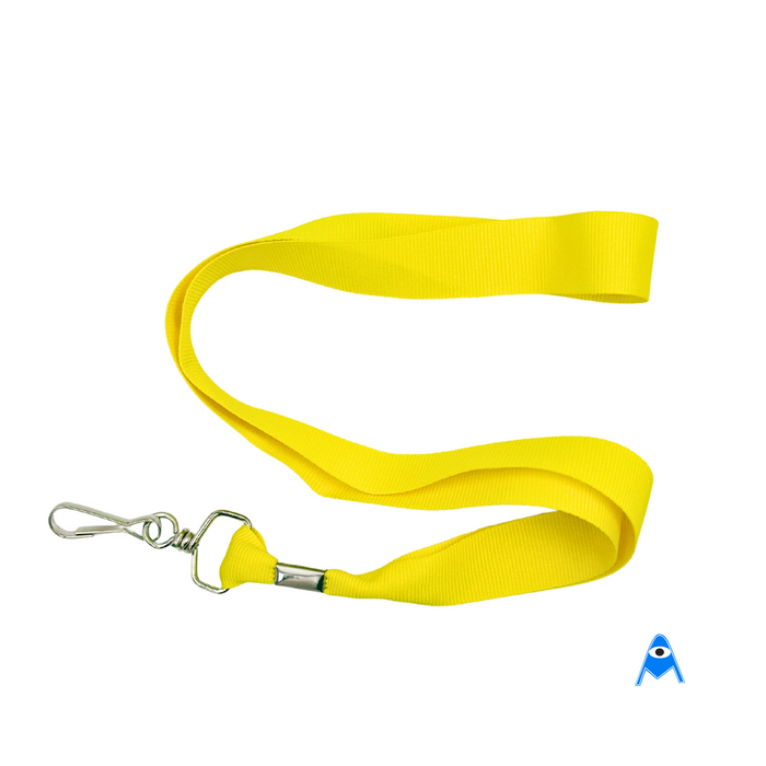 Yellow flat lanyard with swivel clip