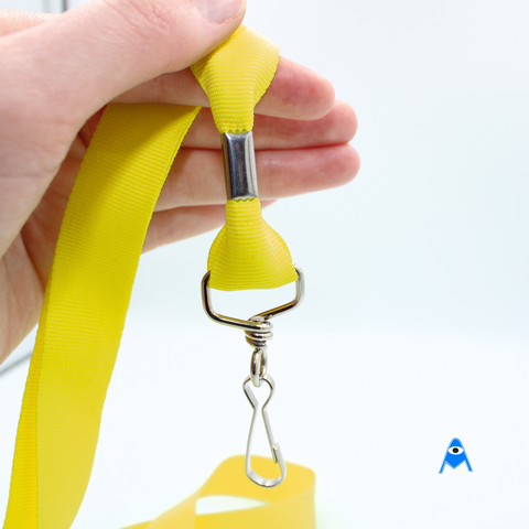 Yellow lanyard with hand