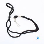 Wavy black cord lanyard with swivel clip