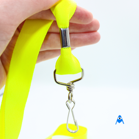 luminous yellow lanyard with swivel clip